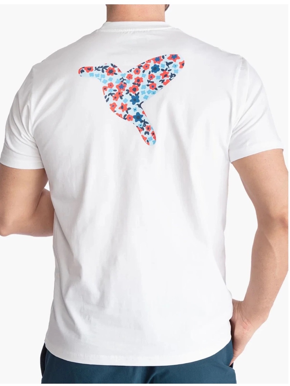 Birddogs Americana White Floral Bird Graphic Short Sleeve T-shirt XL